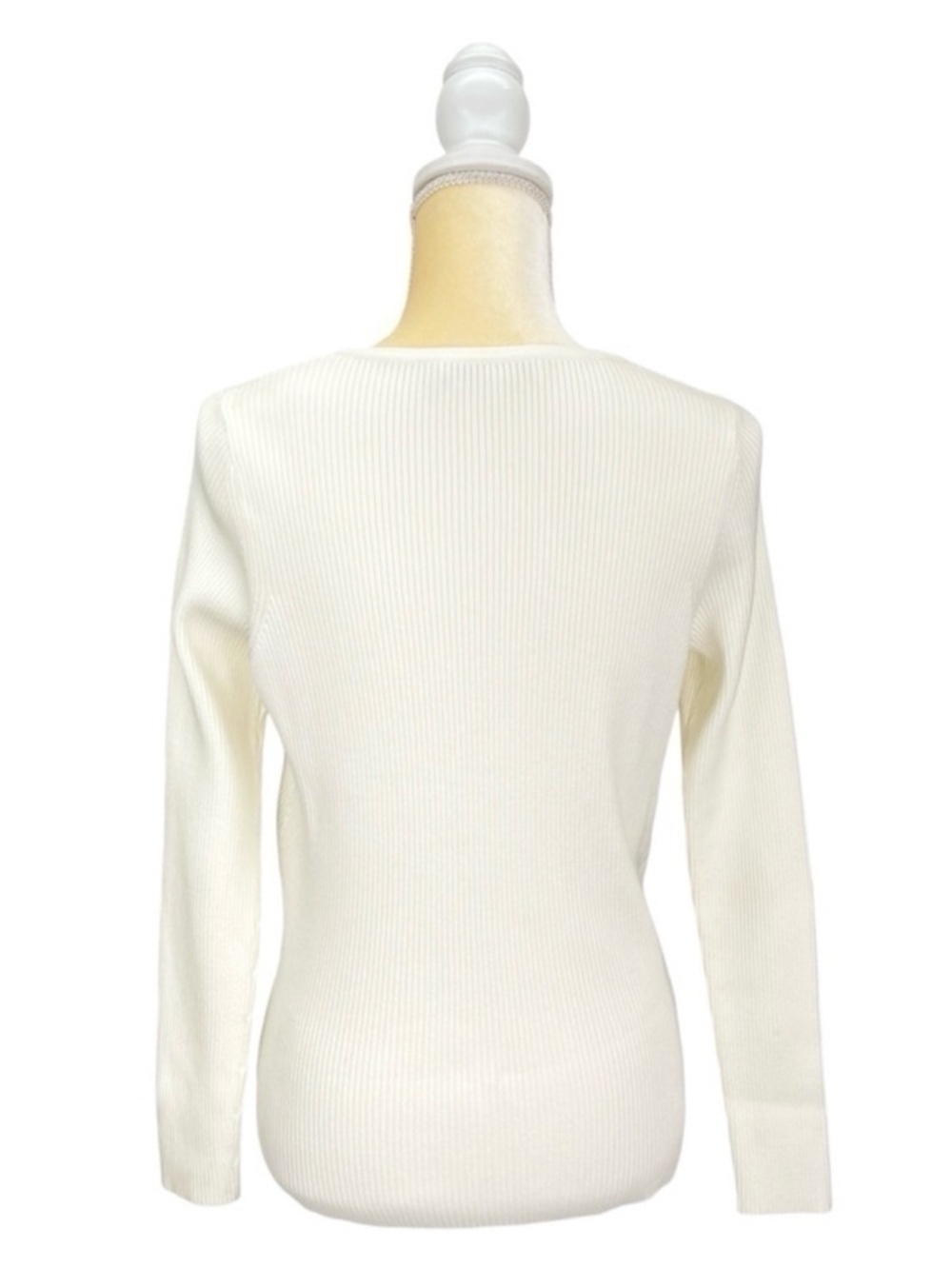 Milly Crossfront Sweater Women’s Size Medium V-Neck Ecru Ivory Revolve EUC - Picture 6 of 10